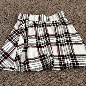 Shein White Plaid Skirt